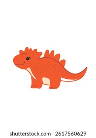 Friendly dragon on white background