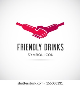 Friendly drinks bar symbol icon or logo template