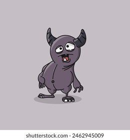 Friendly Drunk monster in Grey Color