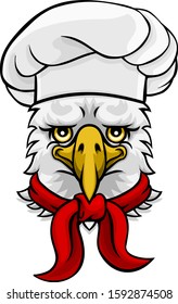 A friendly eagle chef mascot cartoon character 