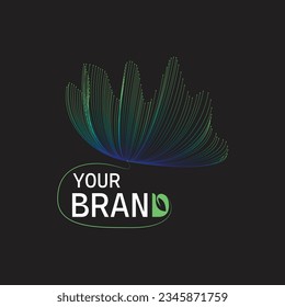 Friendly eco floral illustration. Creative design letter logo icon for business or brand identity.