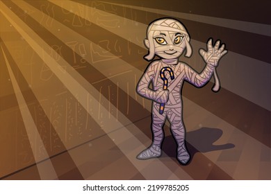 Friendly egyptian mummy vector illustration