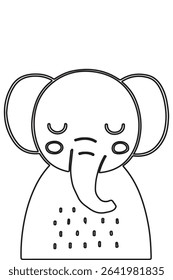 Friendly elephant outline coloring page. Ideal for children’s crafts, printable stickers, planners, classroom use, and creative coloring fun.