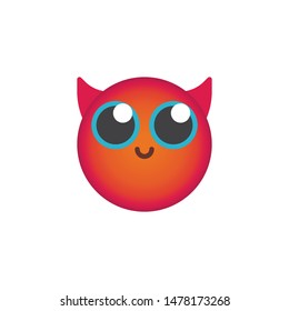 Friendly evil emoticon flat icon, Happy devil emoji vector sign, colorful pictogram isolated on white. Symbol, logo illustration. Flat style design