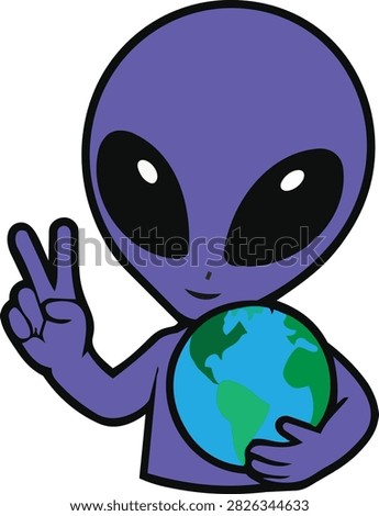Friendly extraterrestrial character promoting unity and environmental awareness