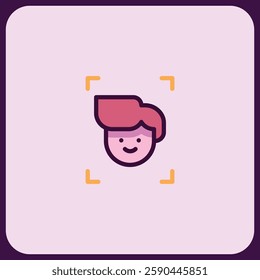 Friendly Face ID Icon: Modern User Interface Element
