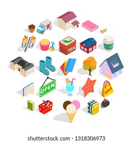 Friendly family icons set. Isometric set of 25 friendly family vector icons for web isolated on white background