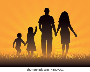 Friendly family. vector illustration