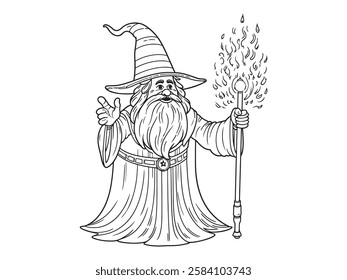 Friendly Fantasy Wizard illustration design