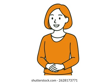 Friendly Female Staff Standing with Hands Folded