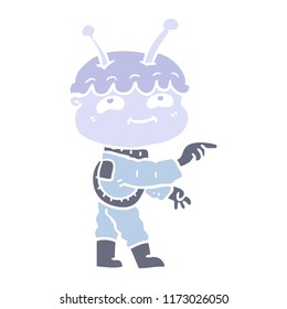 señalamiento de un espaciador de dibujos animados de estilo plano amigable