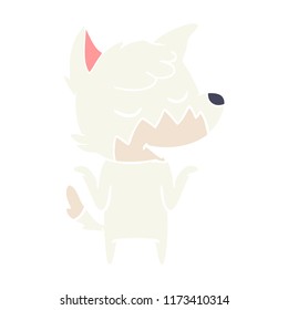 friendly flat color style cartoon fox