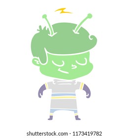 simpático espacio de dibujos animados de color plano