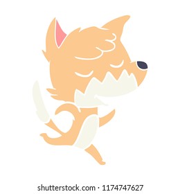 Cartoon-Fuchs mit freundlicher, flacher Farbe