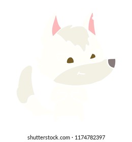 simpático estilo de color plano dibujos animados lobo