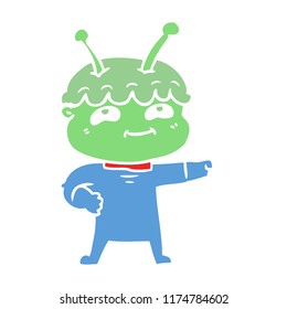 friendly flat color style cartoon spaceman