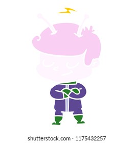 simpático espacio de dibujos animados de color plano