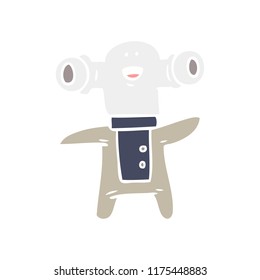 caricatura de estilo de color plano amigable alienígena