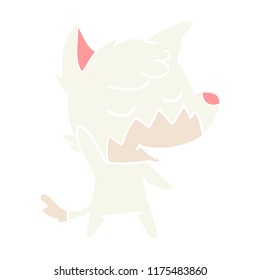 friendly flat color style cartoon fox