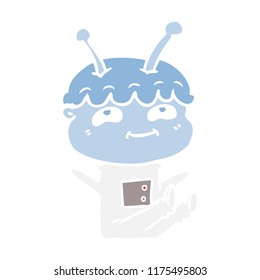 friendly flat color style cartoon spaceman