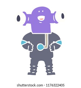 caricatura de estilo de color plano amigable alienígena