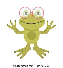 Friendly frog. Vector illustration, children's illustration