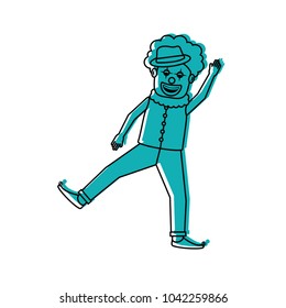 friendly funny clown performer character