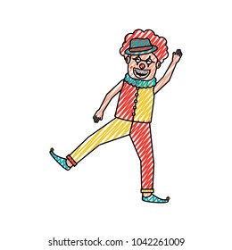 friendly funny clown performer character