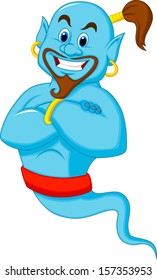 Friendly genie cartoon