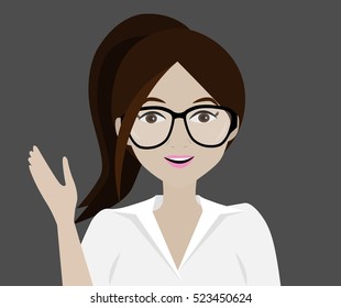 Friendly girl.vector illustrator