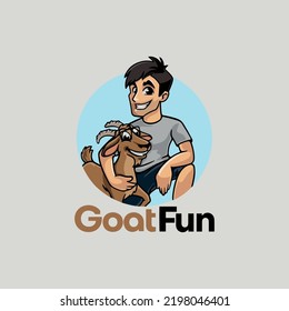 Friendly Goat Fun Friendship Cartoon