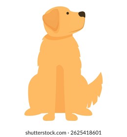Friendly golden retriever dog sitting and looking up, perfect for pet related designs