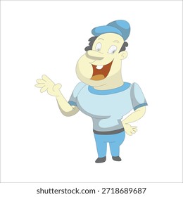 Amistoso jugador de golf saludando con la mano Ilustración vectorial