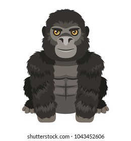 Friendly gorilla on white background