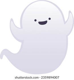 Friendly Halloween Spirit : Cute White Ghost Hugs You  Isolated - A friendly white ghost that exudes warmth and affection, making it perfect for Halloween-themed projects.