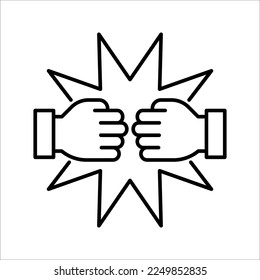 Friendly handshake icon. Joining hands. Buddies greeting gesture. vector illustration on white background. EPS 10