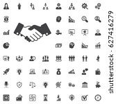 Friendly handshake icon on the white background. Business set of icons