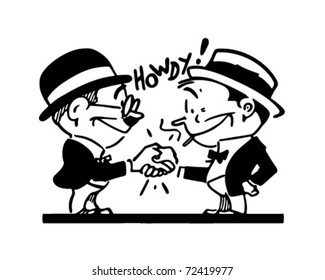 Handshake Amigável - Ilustração Retrô de Anúncios
