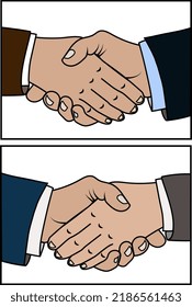 Friendly handshake of two business men businessmen