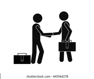 Friendly handshake of two business people after the transaction. Vector.