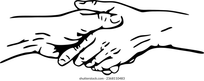 friendly handshake vector sketch illustration