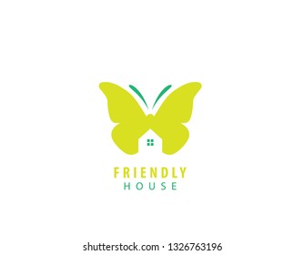 Friendly House, Butterfly Design Logo