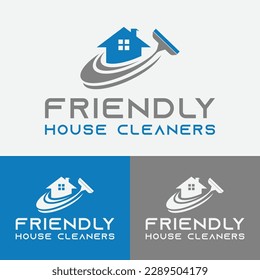 Friendly House cleaners logo design