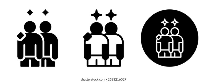 Glifo amistoso de la Colección del icono y Ilustración vectorial mezclada