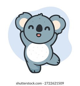 Friendly Koala Character with Calm Expression in Clean Flat Vector Style 