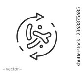 friendly lactobacillus icon, protection bowel or digestive health, thin line symbol on white background - editable stroke vector illustration