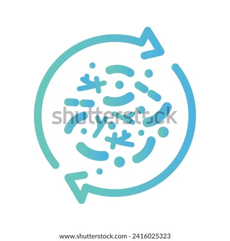 Friendly lactobacillus icon, protection bowel or digestive health.