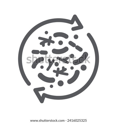 Friendly lactobacillus icon, protection bowel or digestive health.