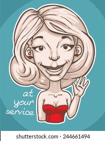friendly lady cartoon