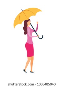 Friendly Lady Umbrella Vector Illustration Pretty Stock Vector (Royalty ...